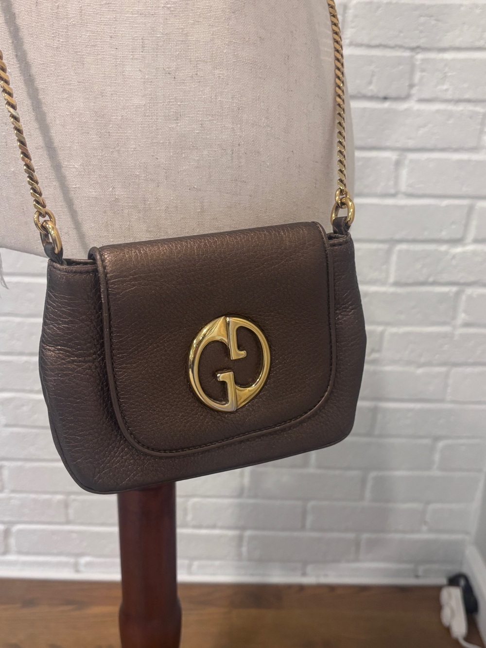 Gucci Leather 1973 Small Shoulder Bag (brown)